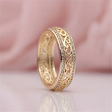 Scrollwork Crystal Ring