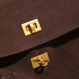 Shoulder Bag for Women in Suede Leather - Work Handbag