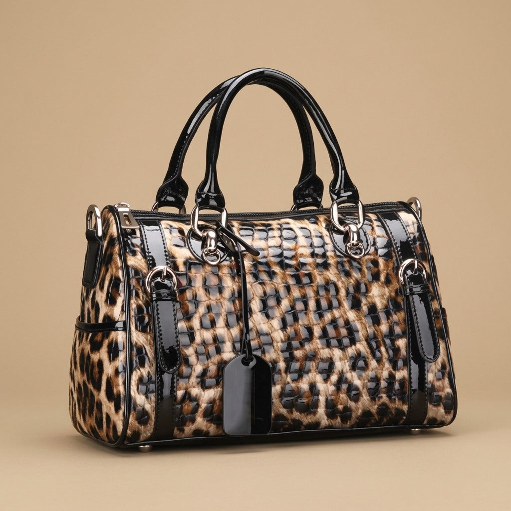 Tote Bag with Leopard Print