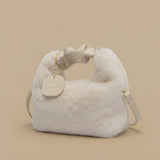 Shoulder Bag Faux Fur Handle