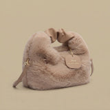 Shoulder Bag Faux Fur Handle