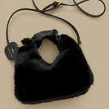 Shoulder Bag Faux Fur Handle