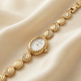 Ridged Link Gold Watch