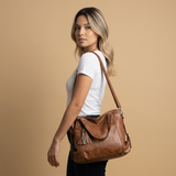Tote Bag for Women with Studded Leather and Tassel Handbag