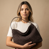 Hobo Bag Woven Suede Texture