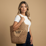 Tote Bag Woven Mesh Straw