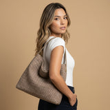 Hobo Bag Woven Suede Texture