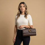 Crossbody Bag Woven Leather Clutch Handbag