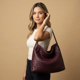 Hobo Bag Woven Suede Texture