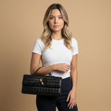 Crossbody Bag Woven Leather Clutch Handbag