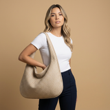 Hobo Bag for Women - Woven Leather Oversized Handbag