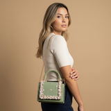 Crossbody Bag with Floral Lace
