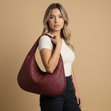 Hobo Bag for Women - Woven Leather Oversized Handbag
