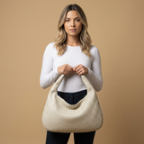 Hobo Bag for Women - Woven Leather Oversized Handbag