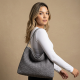 Hobo Bag Woven Suede Texture