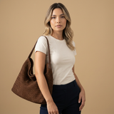 Hobo Bag Woven Suede Texture