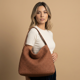 Hobo Bag Woven Suede Texture
