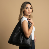 Tote Bag Woven Retro Silhouette