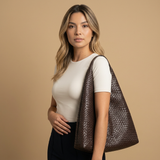 Tote Bag Woven Retro Silhouette