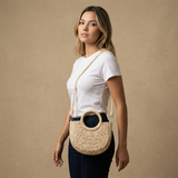 Crossbody Bag Woven Rattan Straw