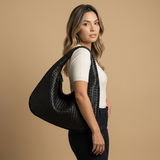 Hobo Bag for Women - Woven Leather Oversized Handbag