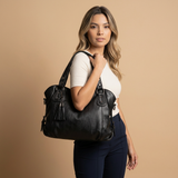 Tote Bag for Women with Studded Leather and Tassel Handbag
