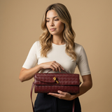 Crossbody Bag Woven Leather Clutch Handbag