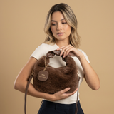 Shoulder Bag Faux Fur Handle