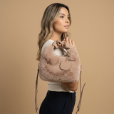 Shoulder Bag Faux Fur Handle