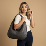 Hobo Bag for Women - Woven Leather Oversized Handbag