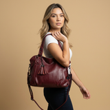 Tote Bag for Women with Studded Leather and Tassel Handbag
