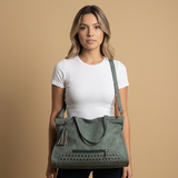 Tote Bag for Women - Large Studded Suede Work Bag