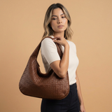 Hobo Bag for Women - Woven Leather Oversized Handbag