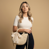 Crossbody Bag Woven Rattan Straw
