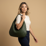 Hobo Bag for Women - Woven Leather Oversized Handbag