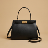 Shoulder Bag with Trapezoid Silhouette