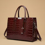 Tote Bag with Croc-Embossed Finish