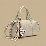 Shoulder Bag with Raised Lettering