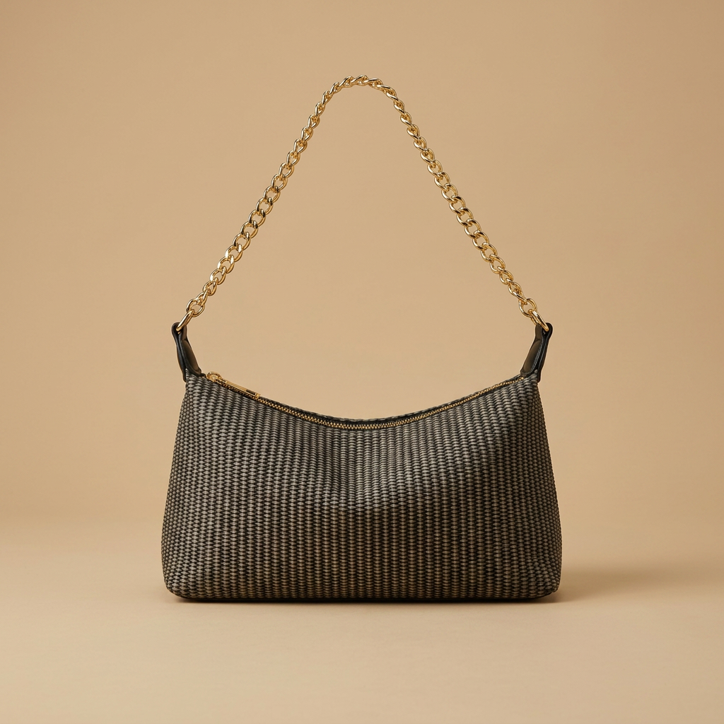 Shoulder Bag with Woven Texture