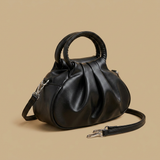 Shoulder Bag with Sculptural Pleats