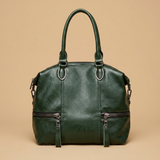 Shoulder Bag with Dual Zippers
