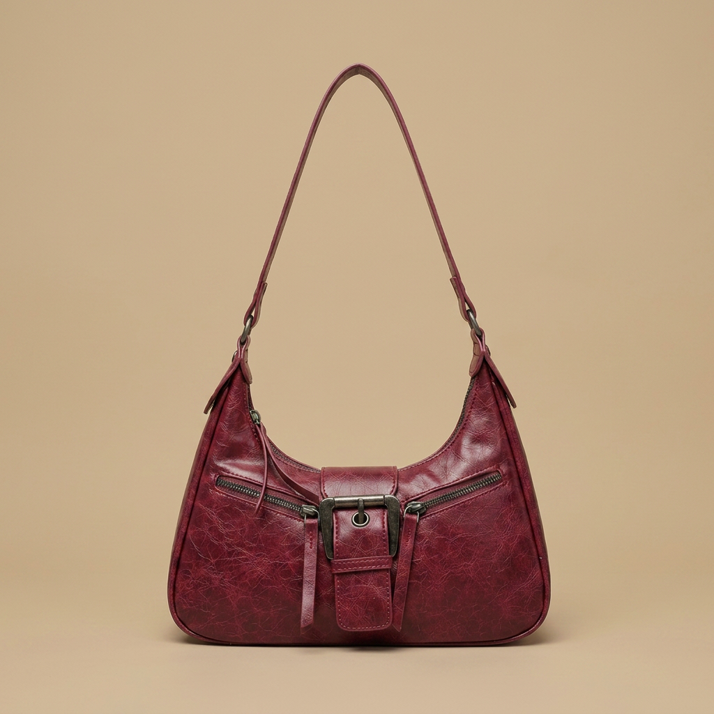 Shoulder Bag with Buckle Detail