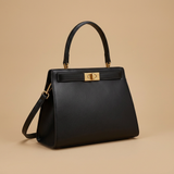 Shoulder Bag with Trapezoid Silhouette