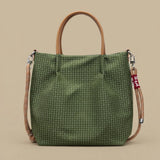 Tote Bag with Plaid Pattern
