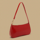Shoulder Bag with Croc Texture