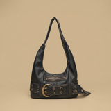 Shoulder Bag with Eyelet Belt
