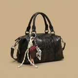Shoulder Bag with Raised Lettering