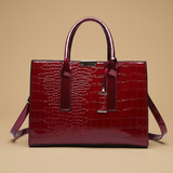 Tote Bag with Croc-Embossed Finish