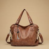 Tote Bag for Women with Studded Leather and Tassel Handbag