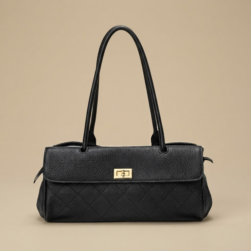 Shoulder Bag with Quilted Stitching
